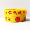 Pulseiras Aglomeradas Atacado, Escritura, Deus da Riqueza Amarelo, Amitabha do Sul, Grande Corrida, Pulseira Mantra do Coração de Guanyin, Mantra de Manjushri
