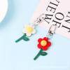 Llavero de Flor Dulce Celebridad de Internet ins Simple Rojo Blanco Flor Pequeña Accesorios para Llaves Accesorios para Bolsa de Estudiante