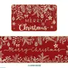 Juego de alfombrillas de cocina con temática navideña y motivos de letras, antideslizante para cuencos y platos, felpudo decorativo para la entrada del pasillo, alfombrilla resistente a la suciedad y al desgaste