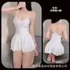 Conejo Wuli Lencería Sexy Camisola Transparente de Seda de Hielo Bata de Noche Conjunto de Pura Pasión Ultracorto Uniforme Apagado Fácil