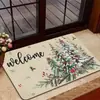 Felpudo Festivo de Navidad para Entrada, Resistente a la Suciedad, Resistente al Desgaste, Fácil de Limpiar, Felpudo para Baño, Absorción Rápida de Agua, Alfombrilla Antideslizante