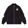 Chaqueta bordada con parche de letras de espalda completa estilo callejero americano para hombres y mujeres, chaqueta casual holgada vintage de principios de otoño para parejas
