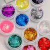 12 Grades de Lantejoulas para Nail Art Borboleta Olho de Cavalo Quadrado Mosaico Laser Unhas Vestíveis DIY Lantejoulas para Nail Art de Halloween