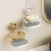 Jabonera con ventosa de mariposa, para cocina y baño, sin perforaciones, con esponja escurridora para montaje en pared.