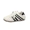 Zapatos casuales deportivos para mujer, estilo ballet, con cordones, de cuero suave y cómodo, zapatillas blancas versátiles, zapatos de entrenamiento alemanes con suelas blandas
