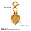 Hebilla de Joyería Serie Corazón Incrustado de Diamantes Estilo Dulce Ins Europeo y Americano Colgante Acero Inoxidable Oro de 18K Accesorio Versátil DIY
