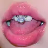 Unha de língua tipo gota de óleo Aobao personalidade nicho anel de língua de aço inoxidável decoração de língua de aço de titânio joia de piercing corporal nova