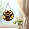 Pendente de Vidro Colorido Espantalho Cruzado Ornamento de Vidro para Pendurar em Casa Decoração de Janela Jardim Pegador de Sol