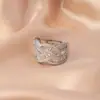Anillo para Mujer, Lujo Ligero, Gama Alta, Anillo de Zirconia que No se Desvanece, Diseño de Nicho Abierto, Joyería para Mano