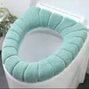Cojín de asiento de inodoro cálido y engrosado para otoño e invierno, cojín de anillo de inodoro con patrón de calabaza tejido, cojín de asiento de baño, venta al por mayor para uso doméstico