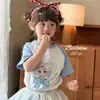Camiseta de Verão Infantil Grau A, Algodão de Porcelana de Gelo, Algodão Puro, Algodão Penteado, Sem Costura, Manga Curta com Sensação de Gelo