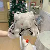 Bolsa transversal de pelúcia de coelho estilo soft girl japonesa Acessório Lolita bolsa de ombro fofa com corrente de pérolas atacado