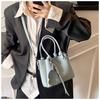 Bolso Coreano con Patrón de Lichi para Mujer 2026 Nuevo de Moda Primavera Pequeño Bolso Tote Versátil Bolso Cruzado