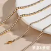 Moda Europea y Americana Elegante Lujo Ligero Temperamento Versátil Cadena para Clavícula Joyería Acero Inoxidable Chapado en Diamante Circonita Pulsera Collar Conjunto