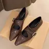 Zapatos de Salón de Punta Fina Estilo Retro Francés Bajos para Mujer 2026 Otoño Nueva Llegada Hebilla Única Temperamento para el Trabajo Mary Janes