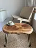 Mesa de Centro Plegable de Madera Maciza, Mesa Pequeña Simple para Balcón Exterior, Mesa Baja Tatami para Sala de Estar, Mesa de Centro para Balcón