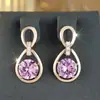 Brincos de Zircônia Diamantada Redonda em Formato de Abóbora Doce Transfronteiriços para Mulheres, Exquisitos, Luxuosos e Versáteis, Atacado de Brincos de Celebridade da Internet