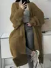 Cardigan de suéter elegante estilo coreano longo acima do joelho para mulheres, nova coleção outono e inverno, casaco de malha grosso casual solto para mulheres