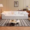Sofá Estilo Wabi-Sabi, Sala de Estar Vintage Integrada, Tela de Algodón y Lino, Sofá Nube Nube Removible y Lavable, Sofá Modular de Plumón