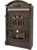 Caixa de Correio de Parede Estilo Europeu com Fechadura e Chave, Caixa de Correio Vintage Criativa à Prova de Chuva para Vilas