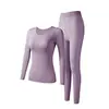 Venda Direta de Fábrica Estilo Popular Transfronteiriço com Bojo Camada Base Térmica Invisível Sem Costura Roupas de Outono e Calças Compridas Traje Térmico