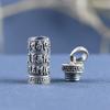 Colgante de plata pura 990 de Golden Deer King, estilo étnico retro vintage con diamante y mortero, seis palabras, mantra gawu, caja de joyería de plata