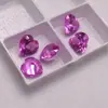 No. Anillo de Cara de Gema Roja Rosa con Forma de Corazón 3 Piedras Sueltas 3 # Anillo de Corindón Rojo Rosa, Joyería Europea y Americana de Rubí y Cristal Rosa para Mujeres