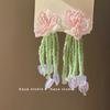 Novos Brincos de Flor Estilo Francês, Doces e de Conto de Fadas, Design de Moda de Luxo Leve, Acessórios de Orelha Elegantes