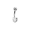 Piercing para el Ombligo de Corazón de Durazno Transfronterizo Estrella de Cinco Puntas Cuadrado Redondo Zircón Anillo para el Ombligo de Cuatro Garras Joyería Piercing de Acero Inoxidable