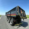 Exportación transfronteriza semirremolque basculante trasero en forma de U de 3 ejes, vehículo de transporte de arena y grava, remolque de transferencia de residuos de construcción