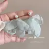 Pendientes Súper Hada de la Costa, Pendientes de Chifón Floral con Diseño de Pétalos de Nicho, Dulces Falsos, Pendientes Suaves y de Alta Gama con Elegancia