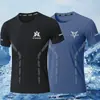 Camiseta de secado rápido para hombre, de seda de hielo, fina, deportiva, de verano, de manga corta, holgada, para entrenamiento, correr, para exteriores