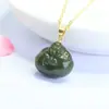 Pingente Buda da Água Clara em Prata S925 com Jade Natural Hetian Transmissão ao Vivo Templo Atacado S5061802A