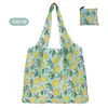 En stock Bolsa de compras plegable 190T ligera fina de nailon impermeable portátil de un solo hombro tamaño mediano bolsa ecológica bolso de mano bolsa de supermercado