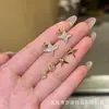 Pendientes Pequeños de Estrella con Circonita Aguja de Plata S925 Pendientes de Diseño de Alta Gama para Mujer Estilo Frío Pendientes Simples Elegantes