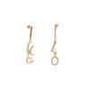 S925 Corea Diseño Dongdaemun Letra Diamante Brillante Aretes de Perlas Personalidad Asimétricos Exagerados Marea Live