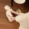 Pantuflas de Felpa Cálidas Estilo Coreano para Cubrir la Cabeza Uso Exterior 2026 Otoño/Invierno Nuevas con Correa Única Moda Persona Perezosa Pantuflas de Algodón Peludas