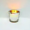 Taza transparente vacía de color esmerilado con tapa, vaso de vidrio simple de paredes gruesas electroplateado resistente a altas temperaturas para velas aromáticas