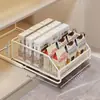 Estante de Almacenamiento con Cajón extraíble en el Gabinete, Fregadero de Cocina, Estante extraíble para Vajilla y Condimentos, Gabinete de Almacenamiento