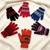 Luvas de tricô quentes de cinco dedos para estudantes, outono e inverno, com padrões jacquard multicoloridos, versáteis e espessadas para uso ao ar livre