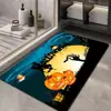 Felpudo de Halloween Transfronterizo Resistente a la Suciedad del Baño Terciopelo de Cristal Absorbente Antideslizante Felpudo para Puerta de Entrada Alfombra de Halloween