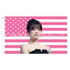 90x150 Soporte para Ventilador Tela de Fondo Divertida Una Pieza Personalizada Bandera Rosa Americana Decoración Interior Exterior Banner