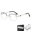 Nuevos Lentes de Lectura de Negocios de Alta Gama Sin Montura con Luz Azul Anti-Reflejo, Lentes de Lectura Elegantes de Metal de Alta Definición a la Moda para Hombres