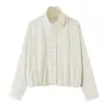Moda europea y americana transfronteriza Bestseller de AliExpress: chaqueta corta elegante casual retro de manga larga con cuello alto y cinturón