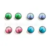 Clavo de Lengua de Aleación de Titanio F136 Clavo de Oreja Ojo de Gato con Goteo de Aceite de Colores Clavo de Labio Piercing Corporal de Titanio G23 Joyería Cabeza de Repuesto