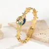 Estilo Vacaciones de Verano Epoxy Playa Oceánica Calado Palmera Estrella de Mar Personalizado Delfín Fresco Pulsera de Acero Inoxidable