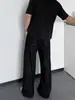 Calça jeans azul retro americana para homens, estilo high-street, adequada para primavera e outono, levemente bootcut, perna reta, calça comprida, calça casual versátil de perna larga