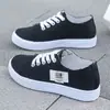 Tênis de Lona para Mulheres, Novo Modelo Verão 2023, Sapatos Brancos de Primavera, Tênis Esportivos Planos para Estudantes, Tênis