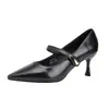 Zapatos de Tacón Alto de Diseño Puntiagudo Huiliya Estilo Nicho para Mujer Primavera y Otoño Nuevo Estilo Boca Baja Elegantes Zapatos de Tacón de Aguja para Mujer G60-11