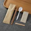 Conjunto Descartável de Faca, Garfo e Colher, Biodegradável Amido de Milho Conjunto de Quatro Peças, Hashis, Colheres, Garfos, Talheres para Viagem, Comercial
